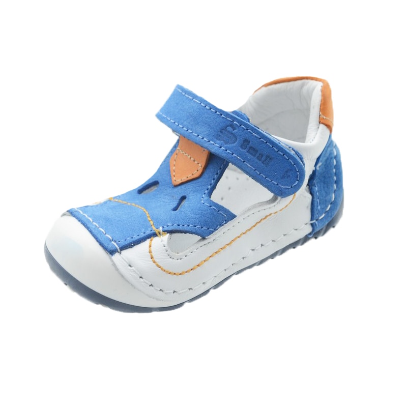Sandale ortopedice din piele pentru baieti Small Foot SSMFF11, Albastru, 18