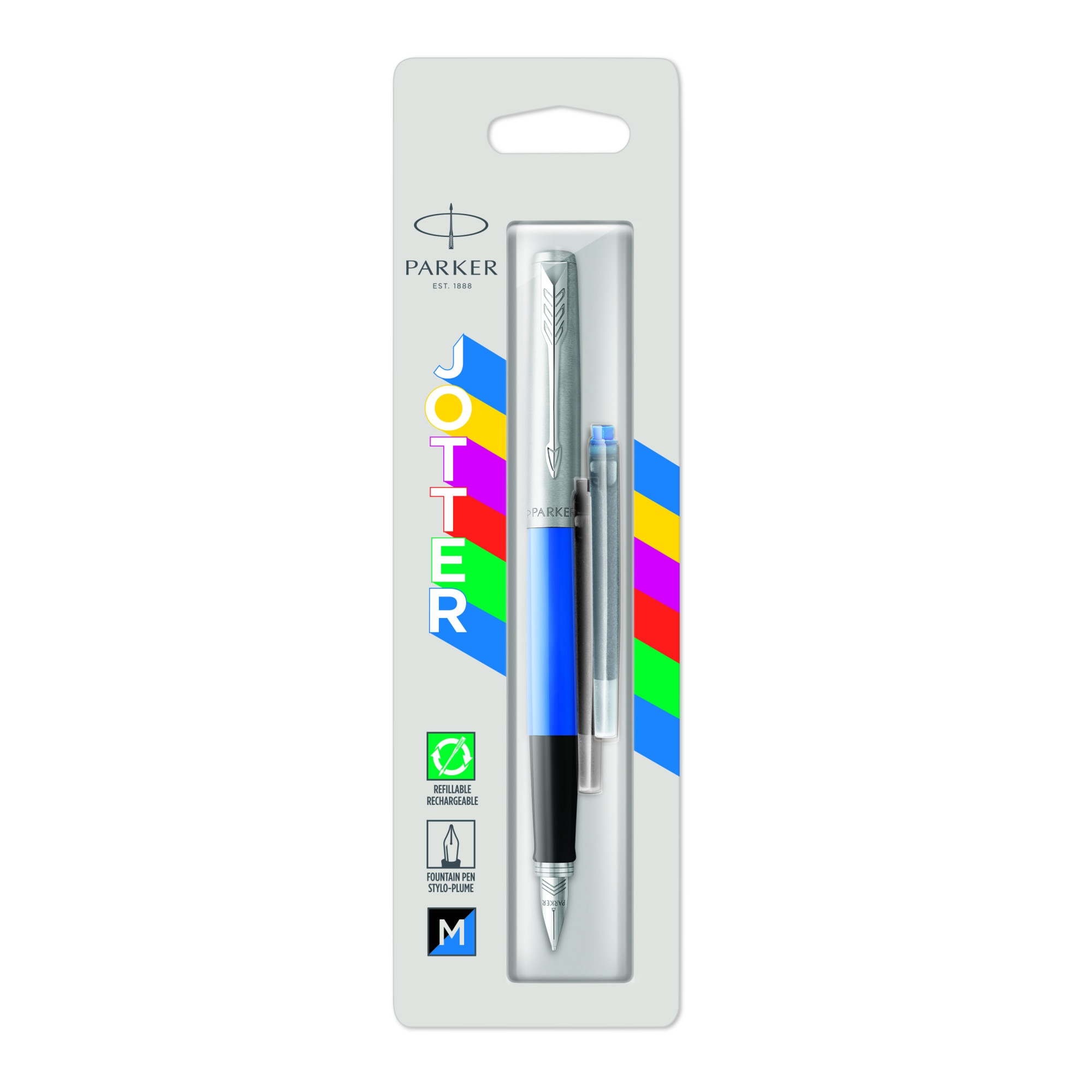 Stilou Parker Jotter Standard Blue CT + 2 cartuse
