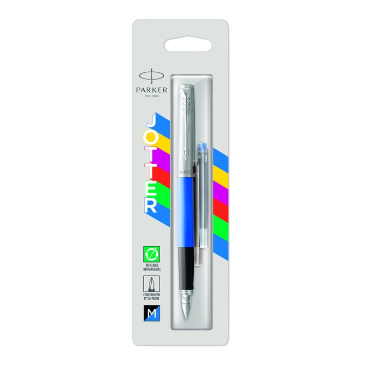 Stilou Parker Jotter Standard Blue CT + 2 cartuse