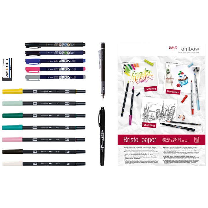 Set creativ Tombow Lettering 16 piese