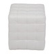 Taburet Bump, piele ecologica Alb