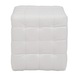 Taburet Bump, piele ecologica Alb