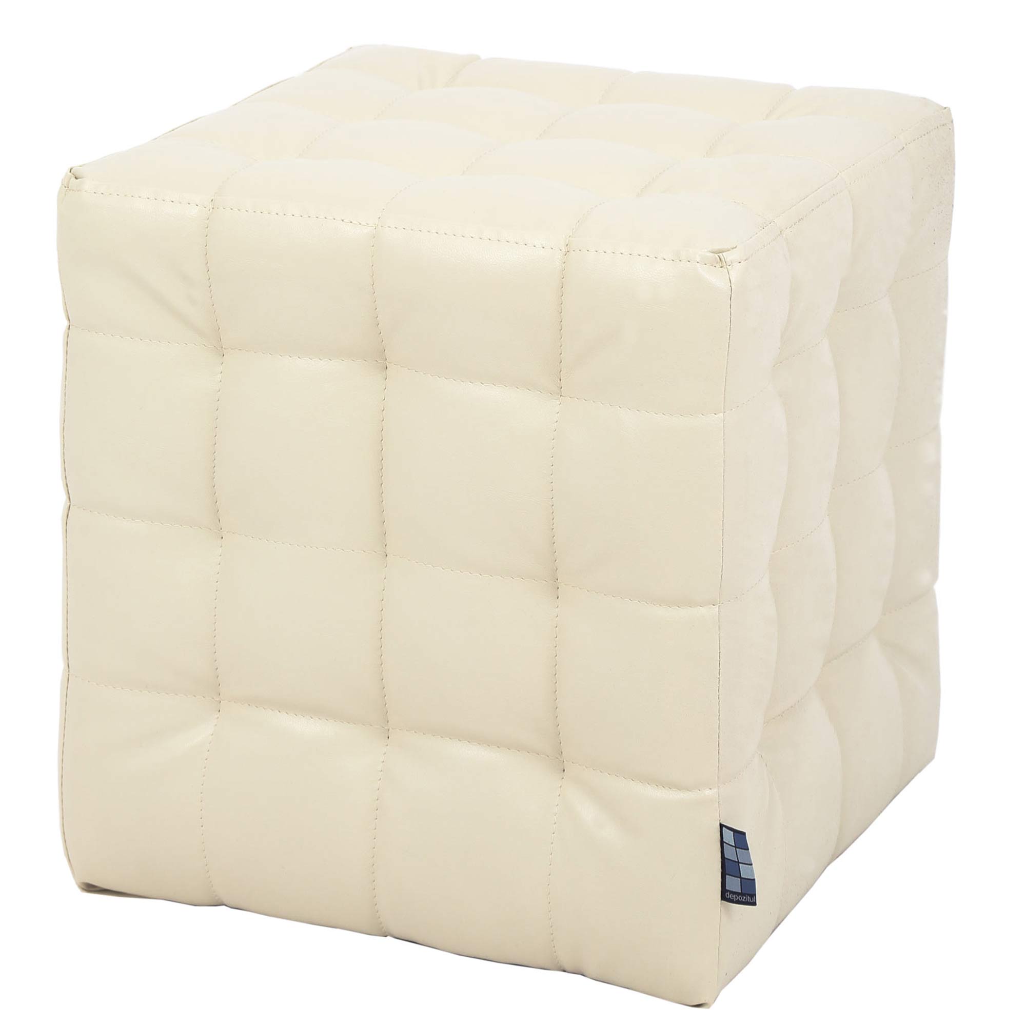 Taburet Bump, piele ecologica Crem