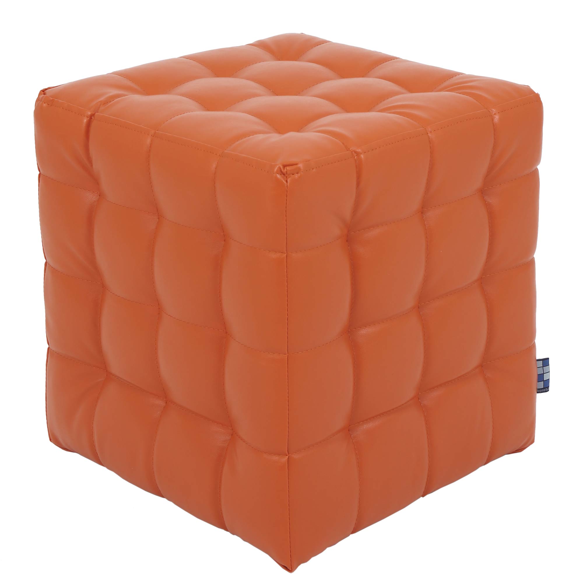 Taburet Bump, piele ecologica Portocaliu