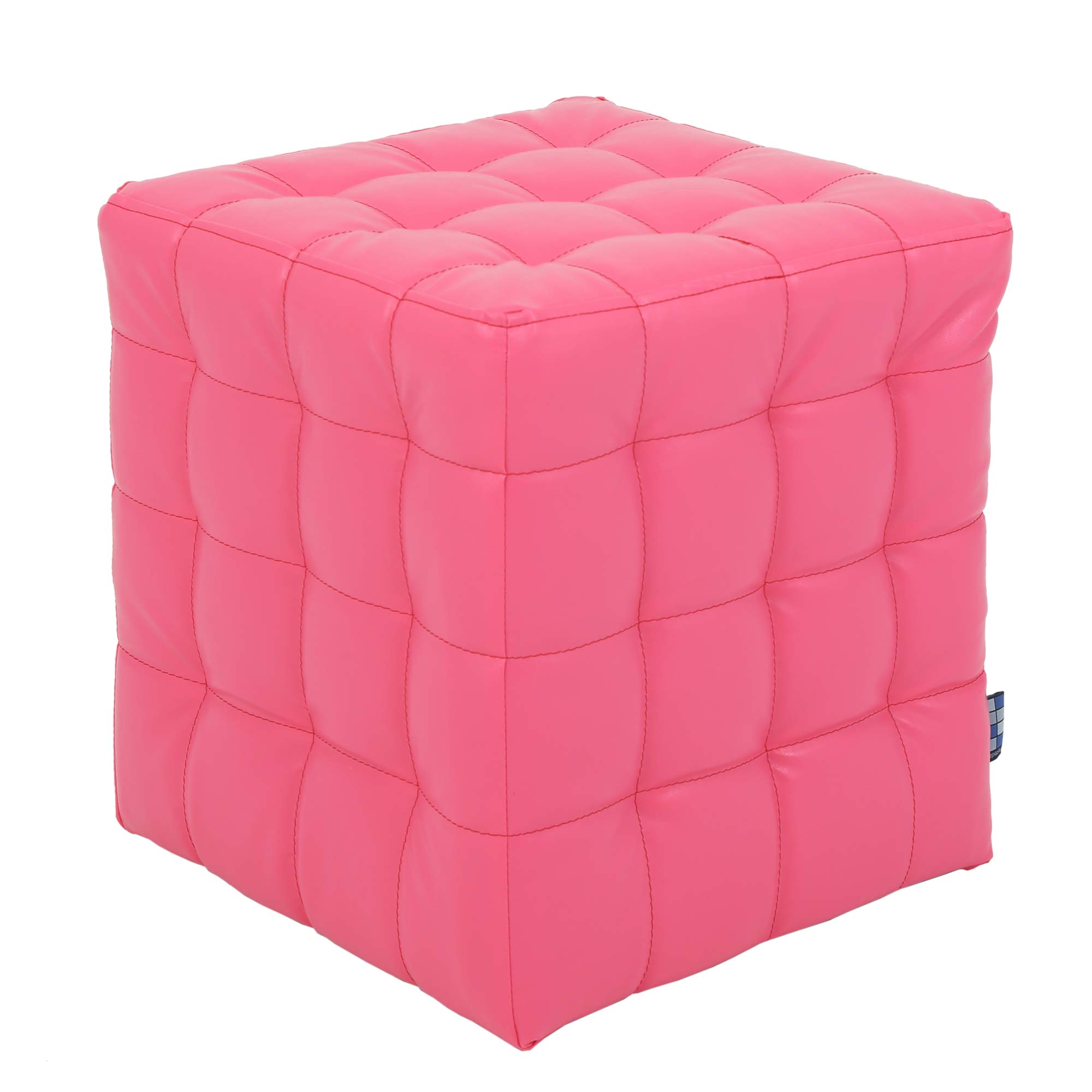 Taburet Bump, piele ecologica Roz