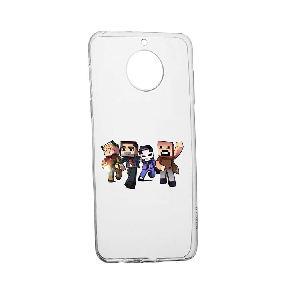 Husa Minecraft, pentru Motorola Moto G7 Power, rezistenta la uzura, anti-alunecare, din silicon Premium, 727