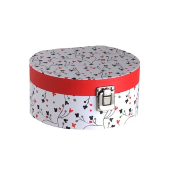 Cutie pentru bijuterii, Mickey Mouse, 17 cmx 15,5 cmx 8 cm, alb-rosu Cutie pentru bijuterii, Mickey Mouse, 17 cmx 15,5 cmx 8 cm, alb-rosu