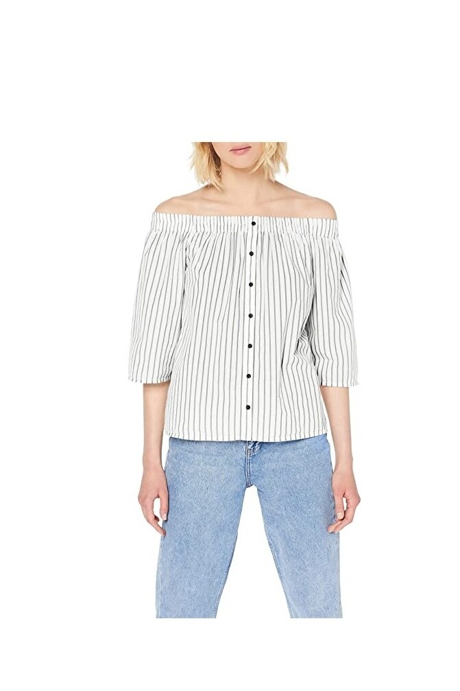 Bluza, Vero Moda, Alb/Gri, M