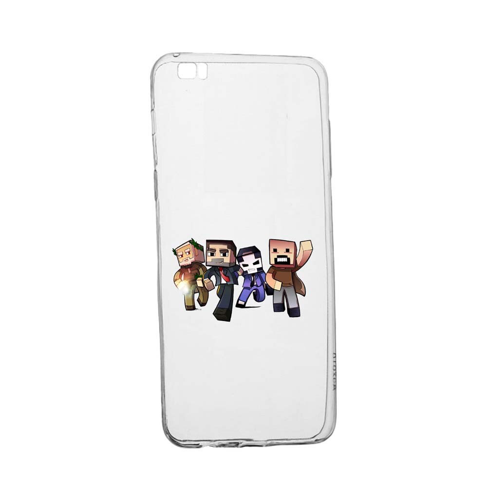 Husa Minecraft, pentru Huawei P8 Lite, rezistenta la uzura, anti-alunecare, din silicon Premium, 727