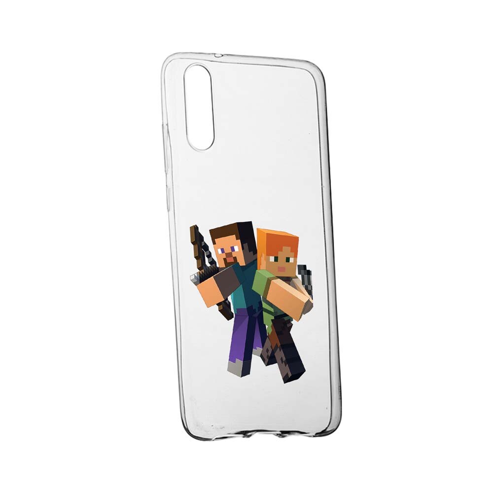 Husa Minecraft, pentru Huawei P20 Pro, rezistenta la uzura, anti-alunecare, din silicon Premium, 728