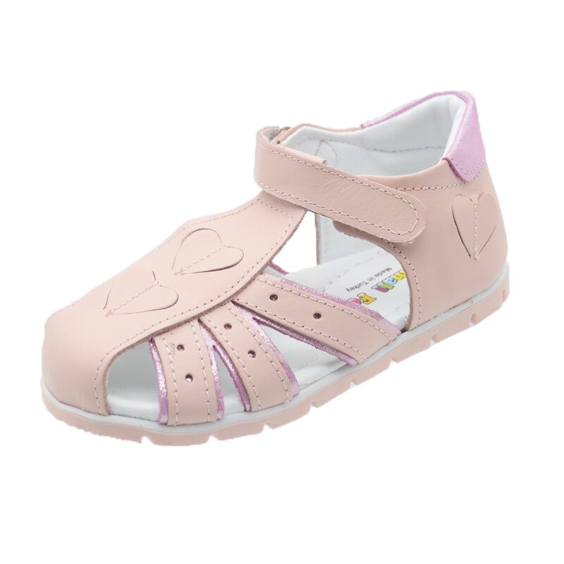 Sandale ortopedice pentru fete Small Foot, piele, Roz