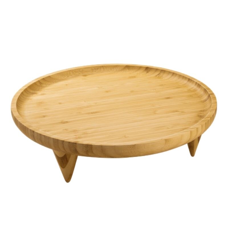 Platou rotund bambus cu picioare 51 cm