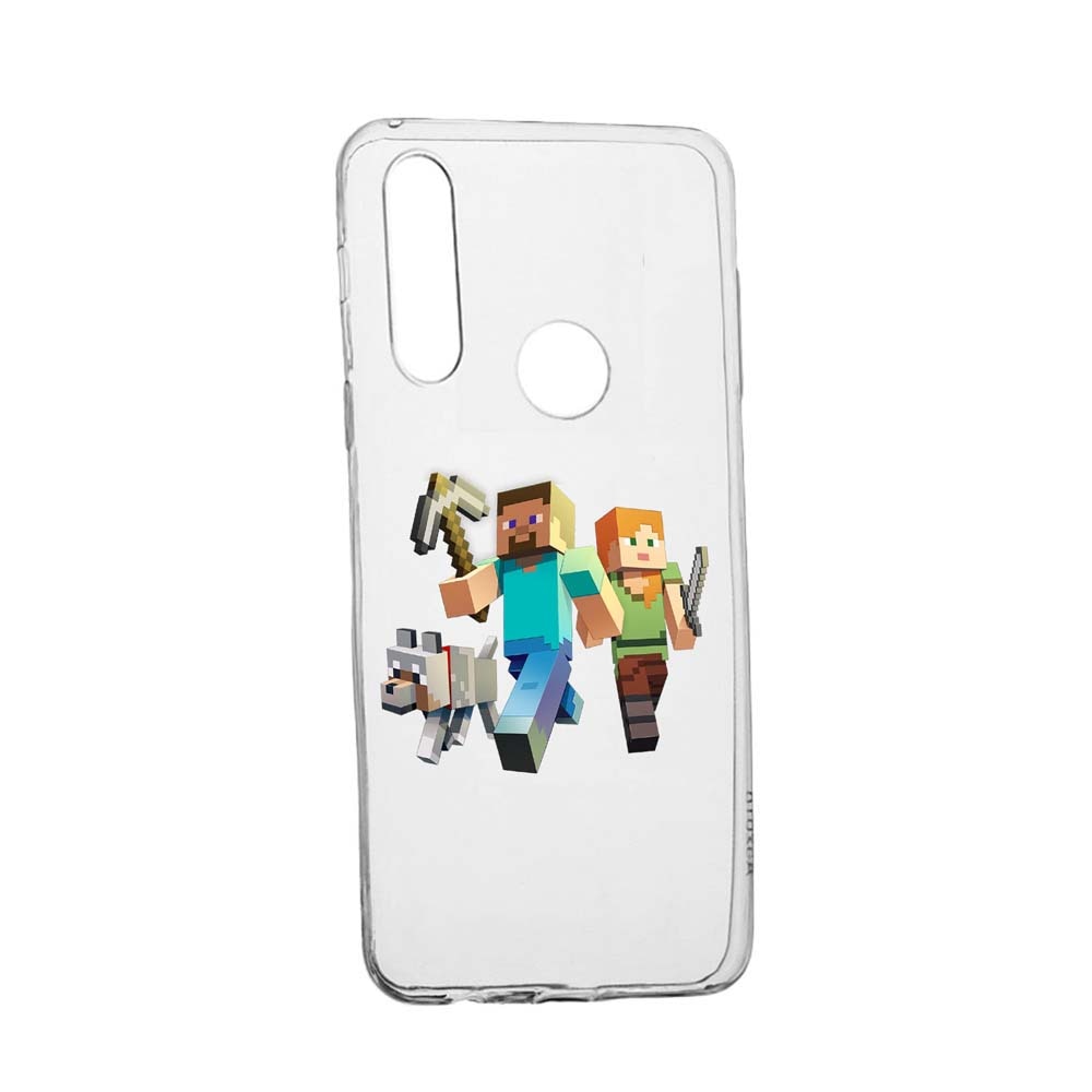 Husa Minecraft, pentru Huawei P40 Lite E, rezistenta la uzura, anti-alunecare, din silicon Premium, 730