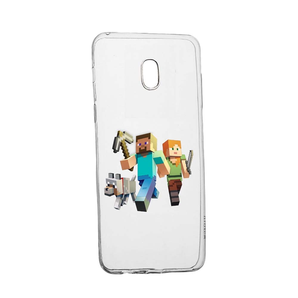 Husa Minecraft, pentru Samsung Galaxy J5 2017, rezistenta la uzura, anti-alunecare, din silicon Premium, 730