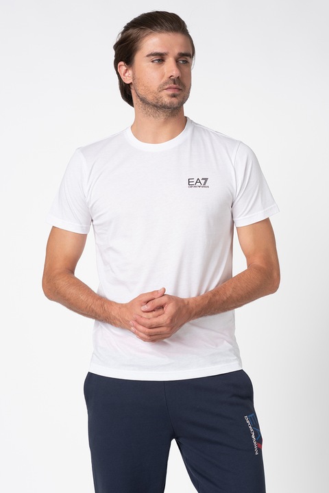 EA7, Kerek nyakú pamutpóló, Fehér