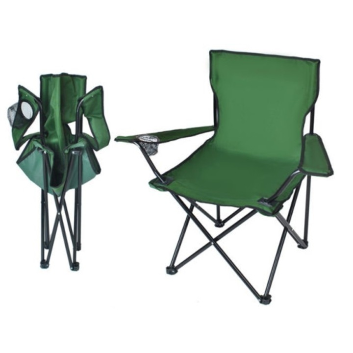 Scaun pliabil de pescuit, 80x44x80cm, verde, Malatec 00008003