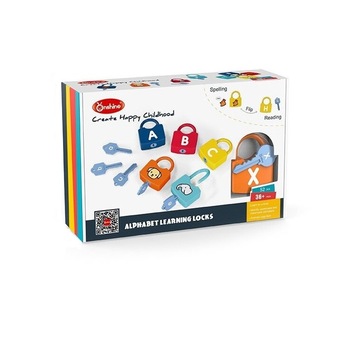 Joc Montessori 4 in 1 Alfabetul cu Incuietori, 52 piese Joc Montessori 4 in 1 Alfabetul cu Incuietori, 52 piese