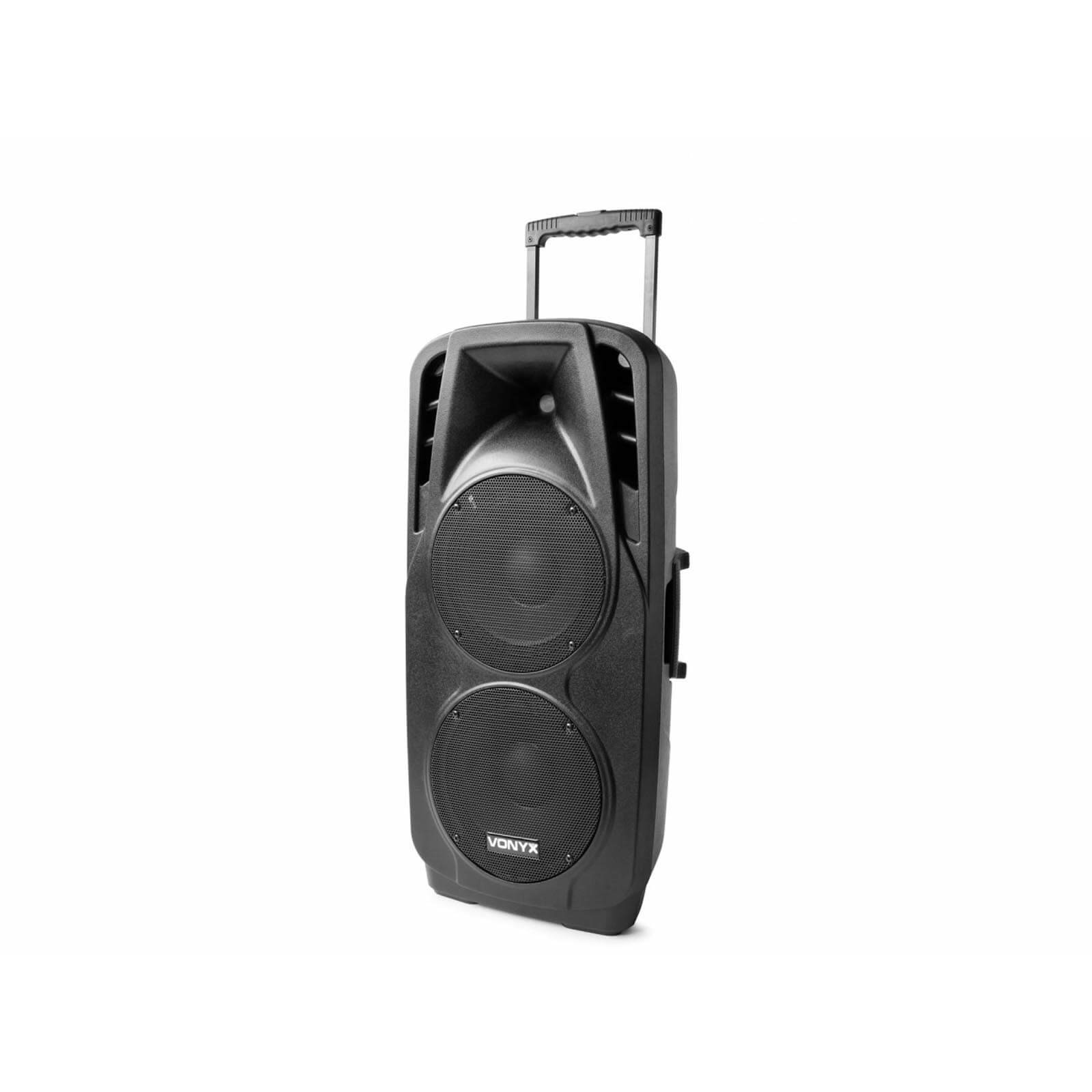 Boxa portabila Vonyx SPX-210ACCU (2x25 cm) 500w cu baterie (2xMik + MP3 + FM + Bluetooth)