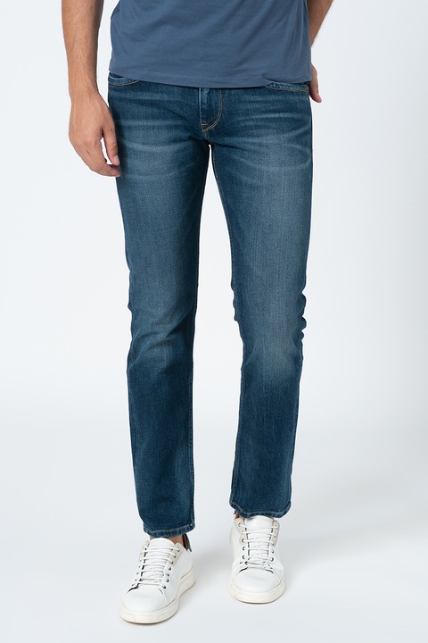Pepe Jeans London, Blugi drepti regular fit Cash, Albastru, W34-L32