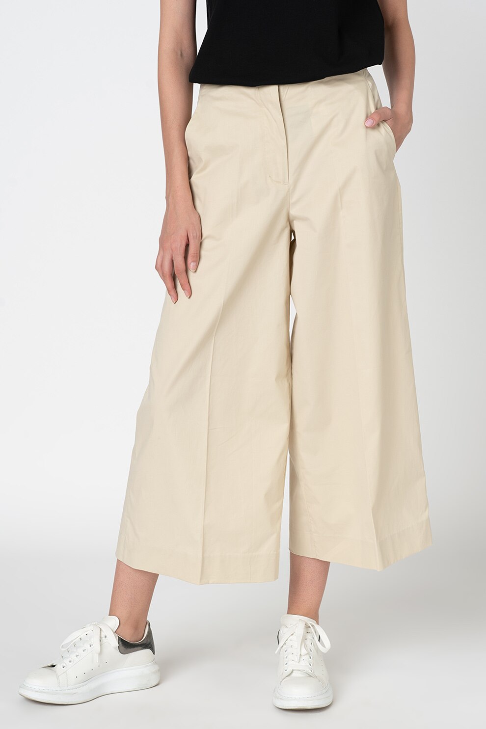 Pepe Jeans London, Pantaloni crop cu croiala ampla Cossy, Bej