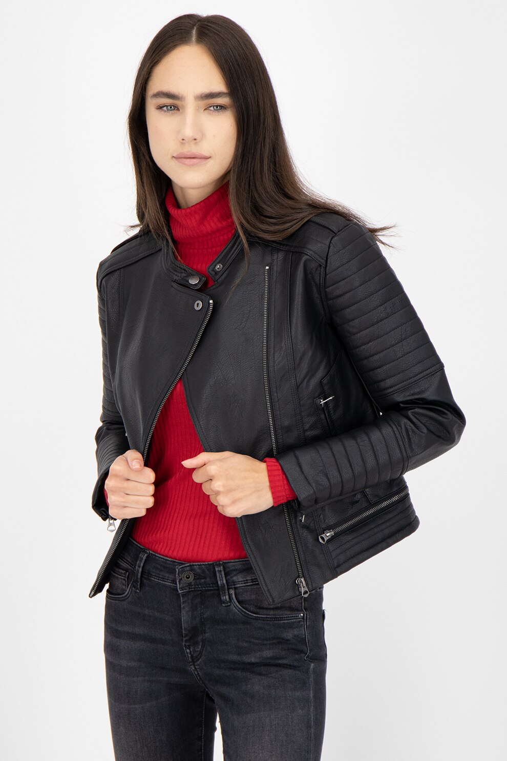 Pepe Jeans London, Lenna műbőr dzseki, Fekete, M - eMAG.hu