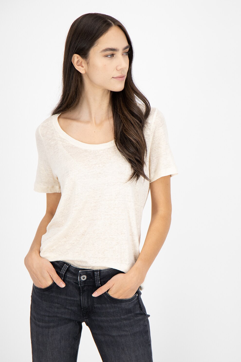 Pepe Jeans London, Tricou de in, Auriu deschis, XS