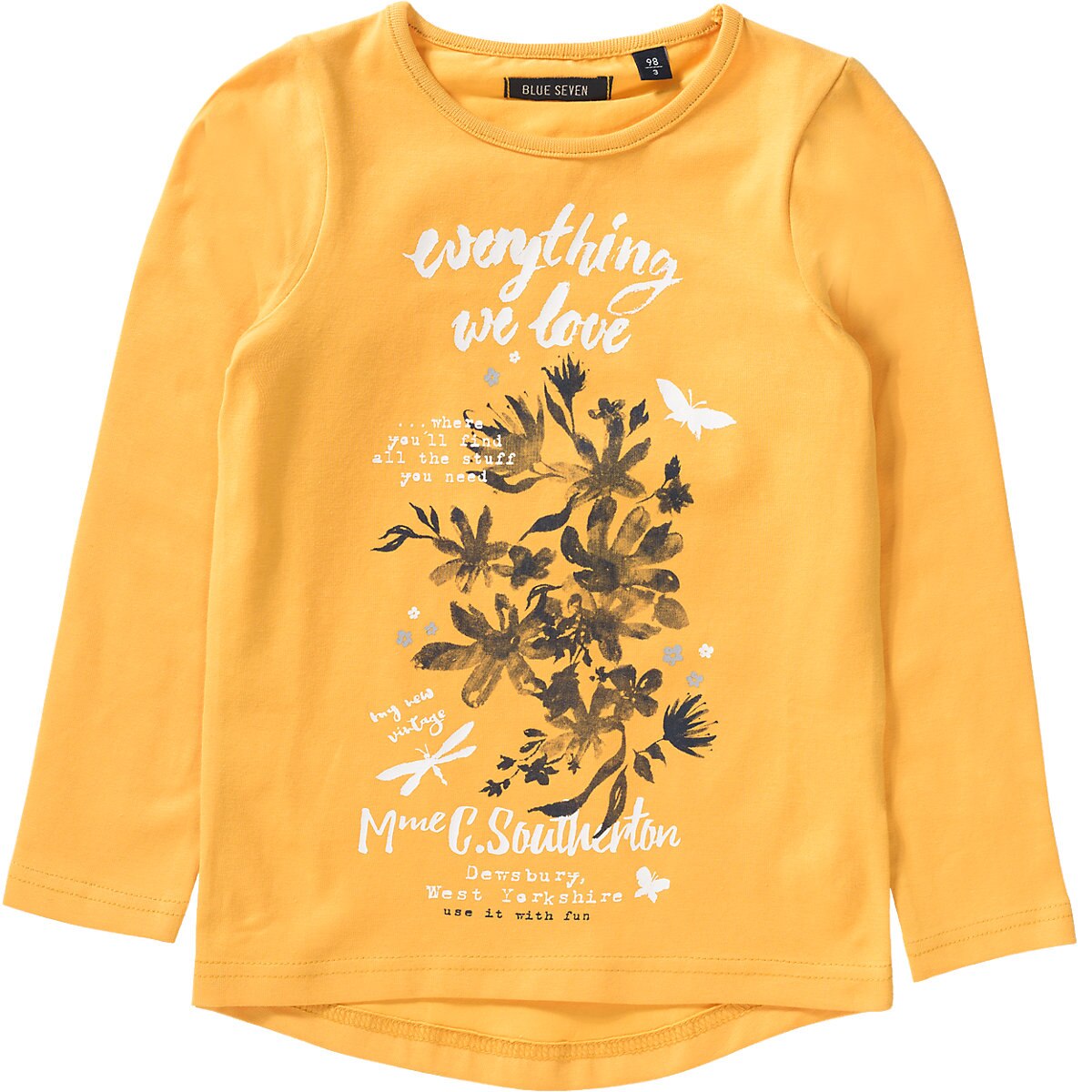 Bluza cu imprimeu fete,Blue Seven, galben, marimea 122 cm