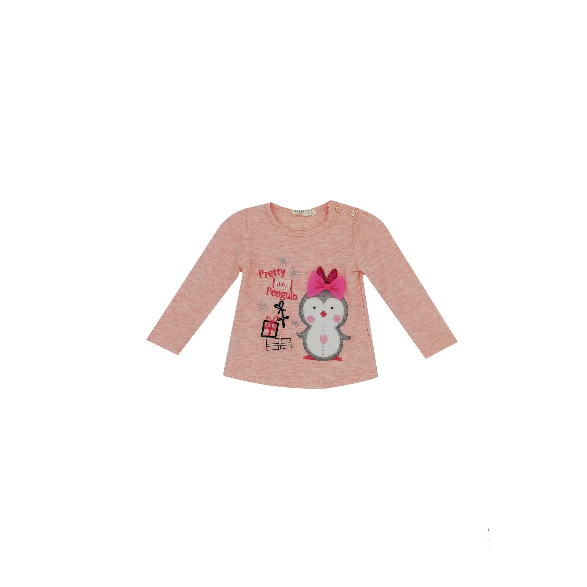 Bluza fetite, din bumbac, roz piersica