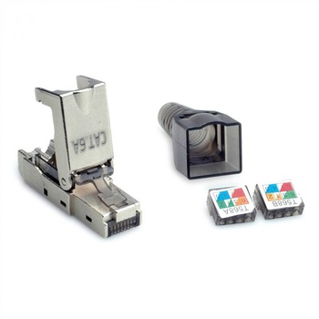 Conector de retea RJ45 cat 6A STP pentru fir solid AWG 23-26, Value 26.99.0373 Conector de retea RJ45 cat 6A STP pentru fir solid AWG 23-26, Value 26.99.0373