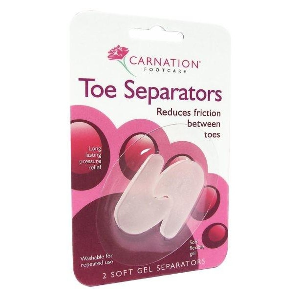 Separatoare degete de la picioare, din gel polimer cu continut de uleiuri minerale - Carnation , set 2 bucati