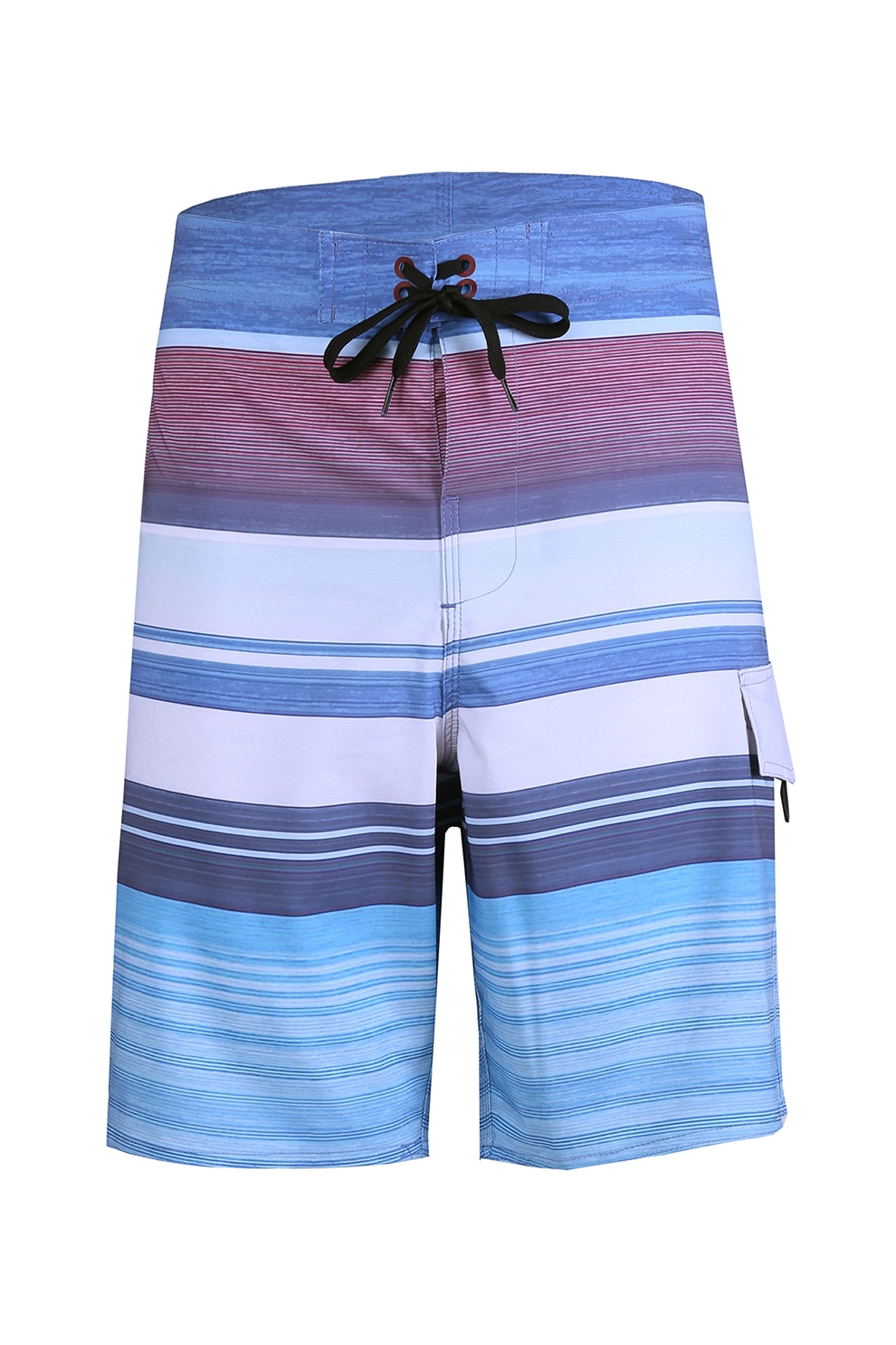 Fundango, Pantaloni scurti de baie, cu snur si model Lepa, Albastru aqua/Bleumarin/Rosu Bordeaux