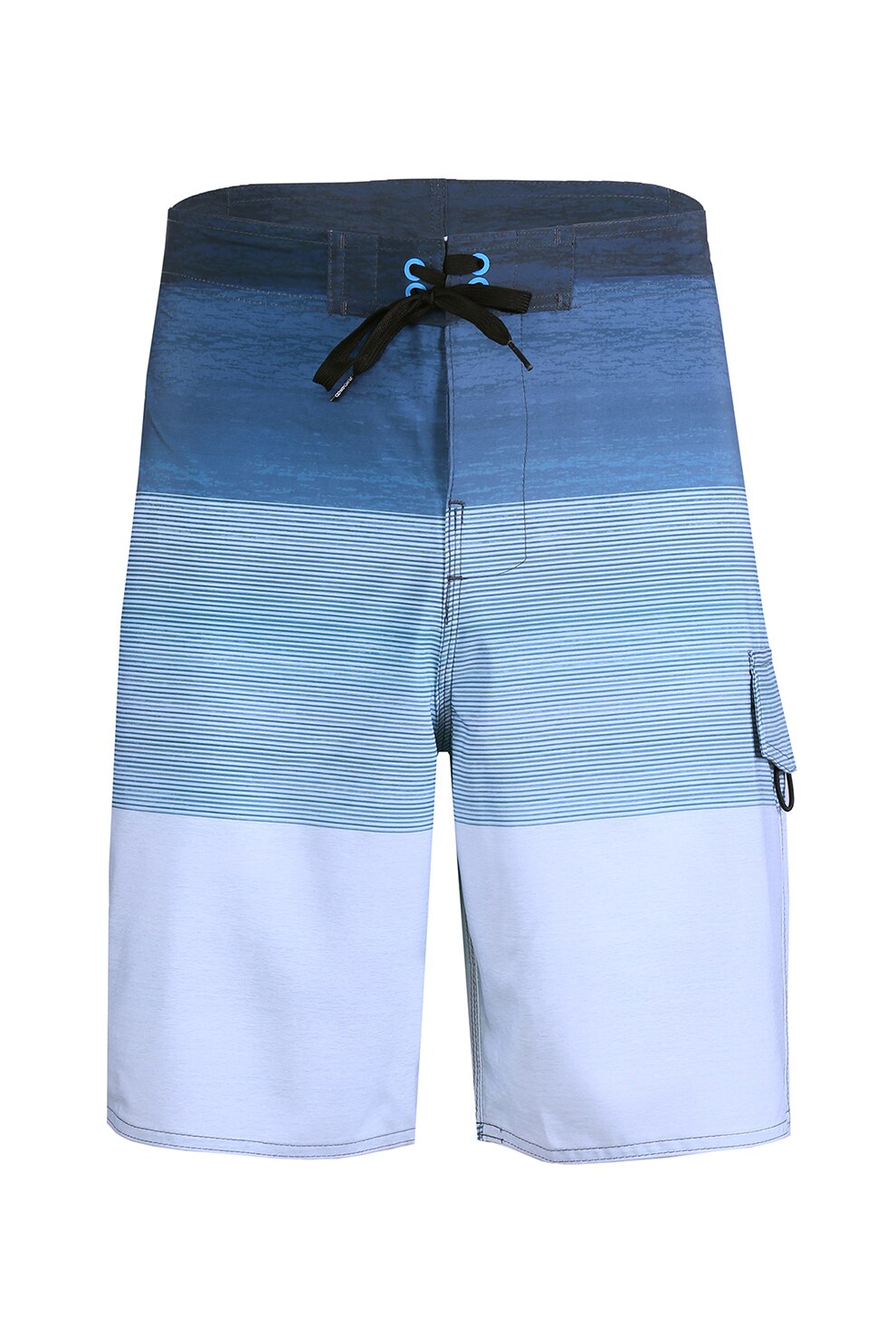 Fundango, Pantaloni scurti de baie, cu snur si model Lepa, Bleumarin/Albastru deschis/Gri deschis