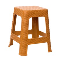 Taburet din poli-ratan , culoare maro, deschis 46 cm