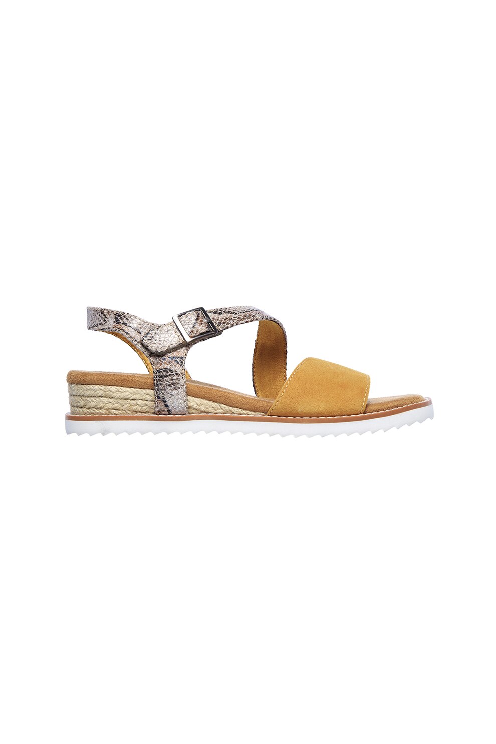 Skechers, Sandale de piele intoarsa cu barete de piele ecologica Desert Kiss