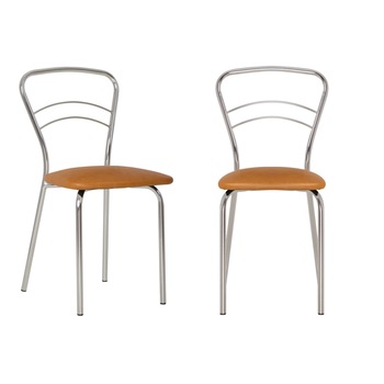 Set 2 scaune bucatarie / dining VULKANO, Aramiu piele ecologica
