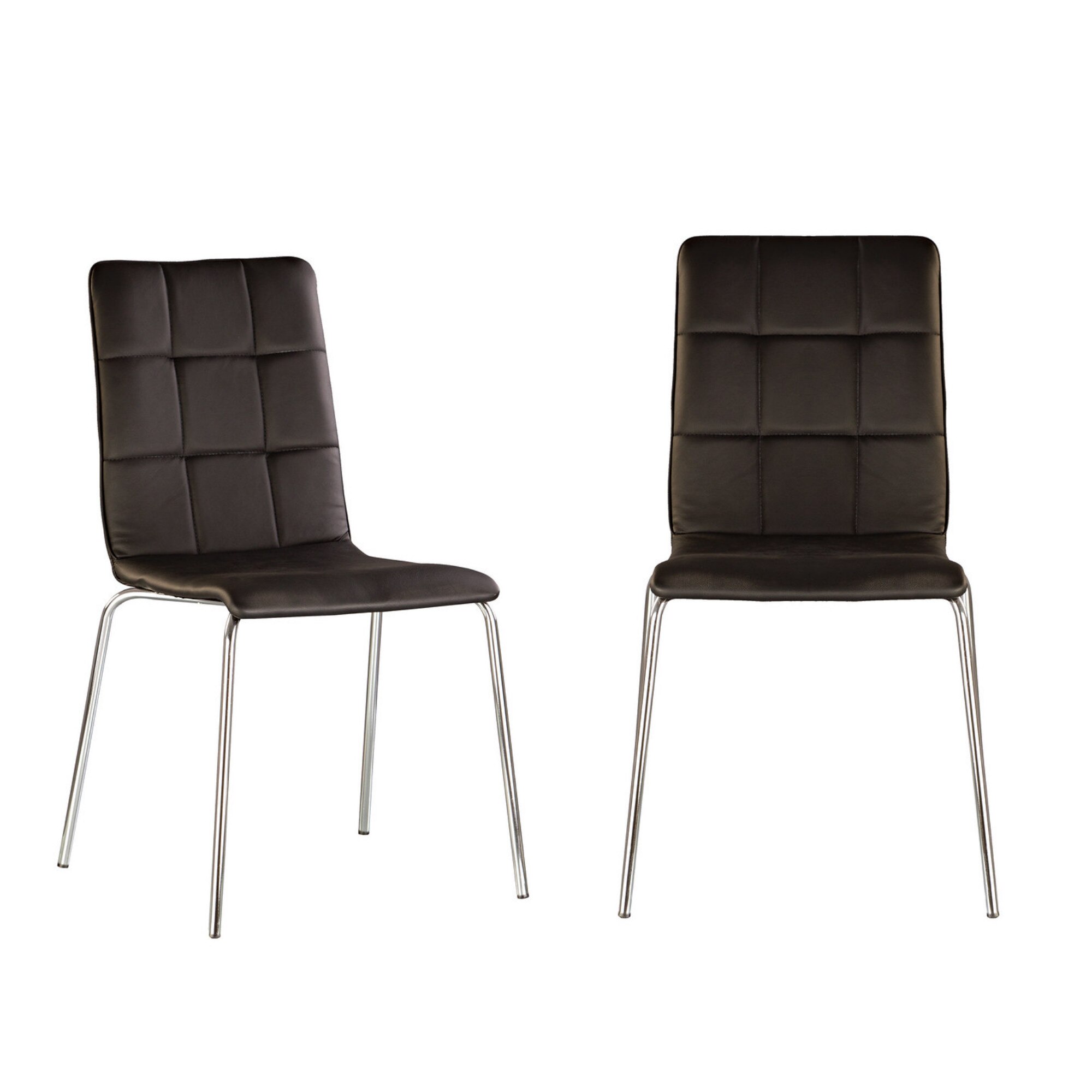 Set 2 scaune bucatarie / dining SOFI II CHROME, piele ecologica, Negru