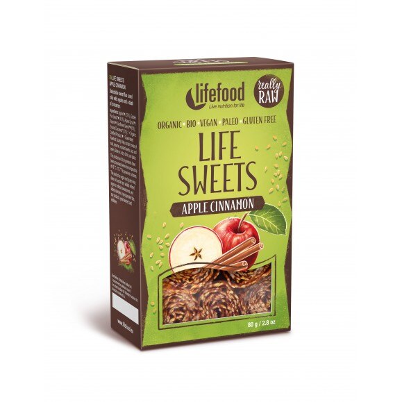 Rulouri de in cu mar si scortisoara raw eco 80g