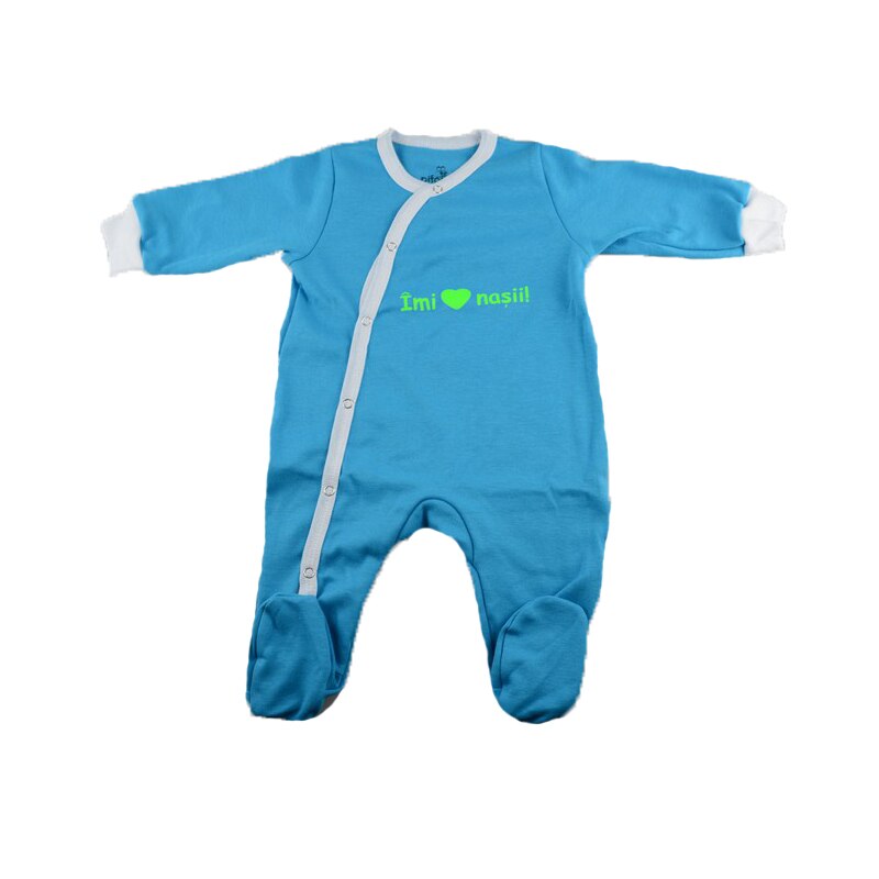 Salopeta cu maneca lunga pentru baieti Pifou Model 32 M32-AL3, Albastru 54-58 CM