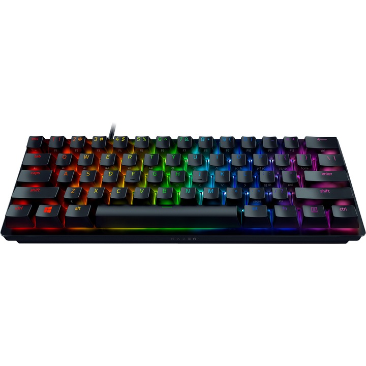 Клавиатура Gaming Razer Huntsman Mini, Механична, Подсветка Chroma RGB, Switch optic Red, Черен