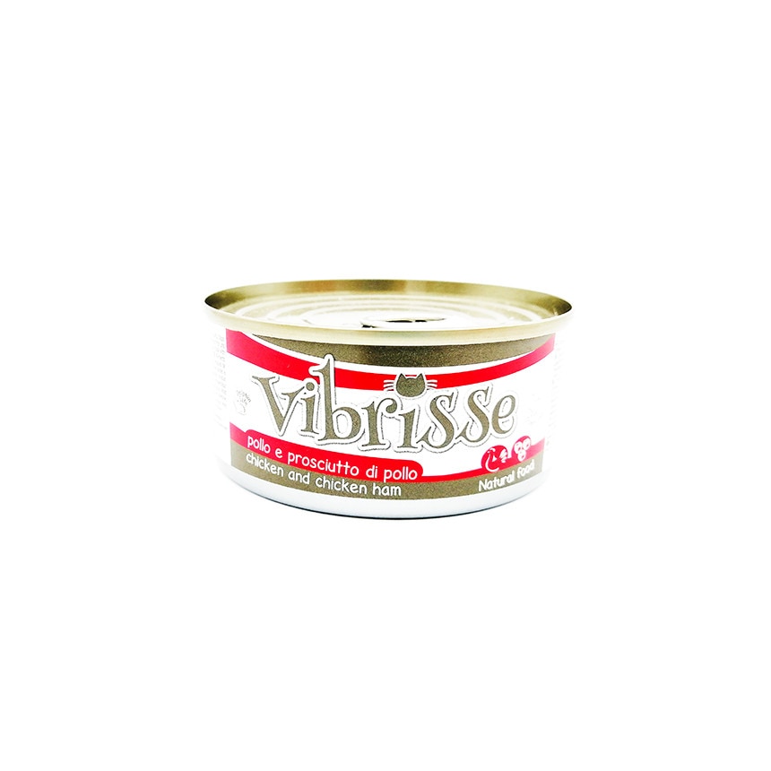 Set hrana umeda pentru pisici, Vibrisse, pui si sunca de pui, 4x140 g, C1018362