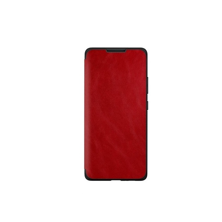 Husa Premium Flip Book Upzz Leather Compatibila Cu Samsung Galaxy A21, Piele Ecologica, Rosu