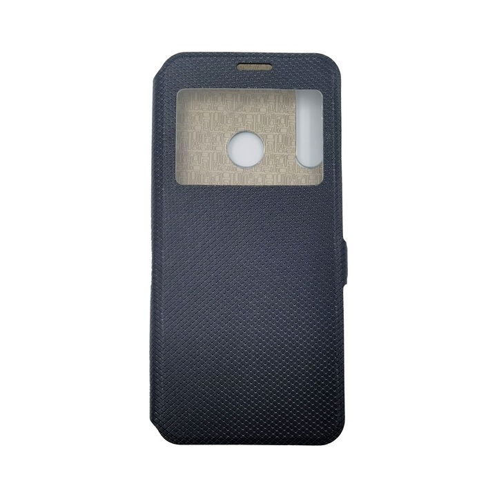 Husa Flip Carte Huawei Y7P model S-View cu Stand Telefon, Antisoc, Viceversa Negru