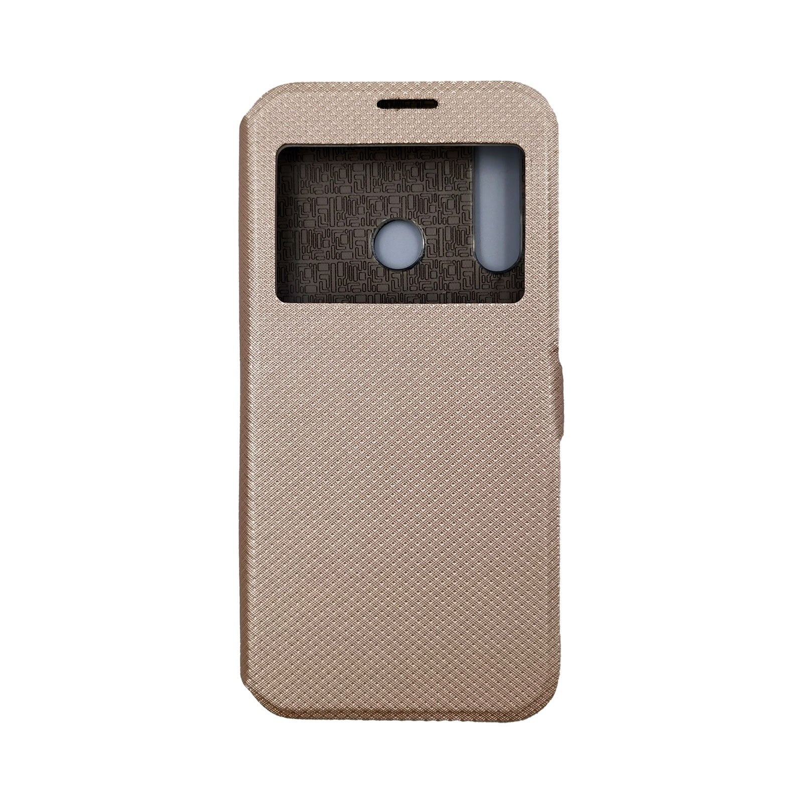 Husa Flip Carte Huawei P40 Lite E model S-View cu Stand Telefon, Antisoc, Viceversa Auriu