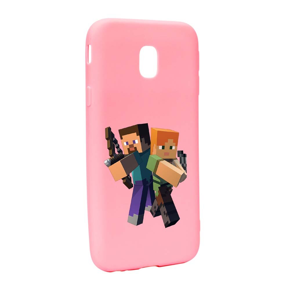 Husa Samsung Galaxy J3 2018, Minecraft, rezistenta la uzura, anti-alunecare, din silicon Premium, P728