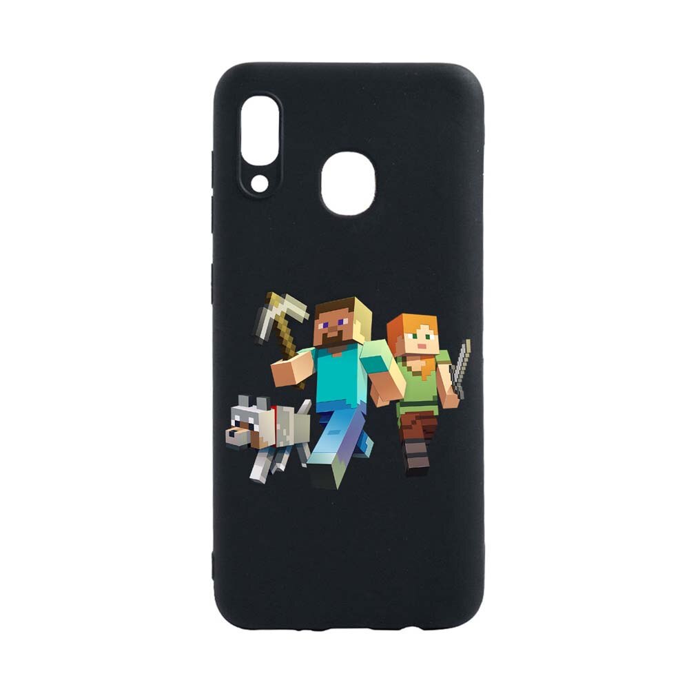 Husa Samsung Galaxy A20, Minecraft, rezistenta la uzura, anti-alunecare, din silicon Premium, B730