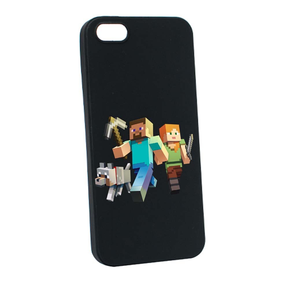 Husa Apple iPhone SE / 5S / 5, Minecraft, rezistenta la uzura, anti-alunecare, din silicon Premium, B730