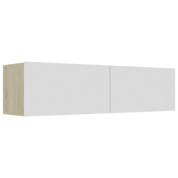 Comoda TV vidaXL, PAL si stejar Sonoma, 120 x 30 x 30 cm, Sonoma/Alb Comoda TV vidaXL, PAL si stejar Sonoma, 120 x 30 x 30 cm, Sonoma/Alb
