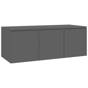 Comoda TV vidaXL, PAL extralucios, 80 x 34 x 30 cm, Negru Comoda TV vidaXL, PAL extralucios, 80 x 34 x 30 cm, Negru