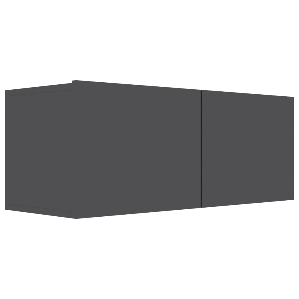 Comoda TV vidaXL, PAL extralucios, 80 x 30 x 30 cm, Gri