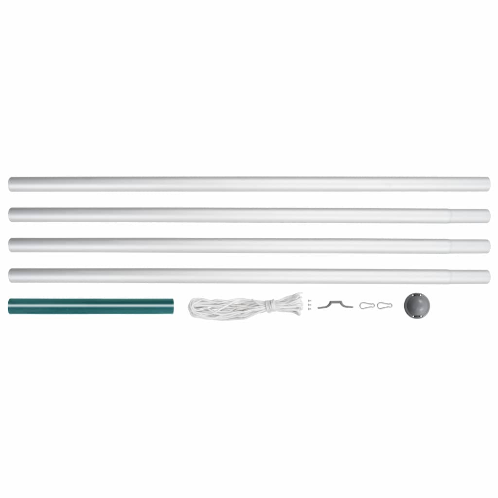 Stalp de steag modular, vidaXL, Aluminiu, 6.2 m, Argintiu